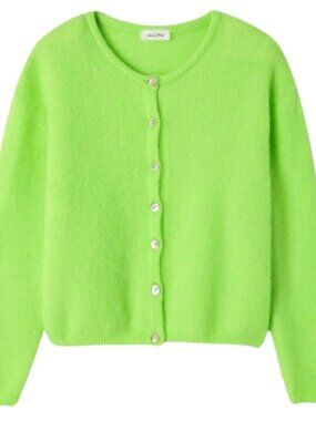 American Vintage Cardigan Lime Green